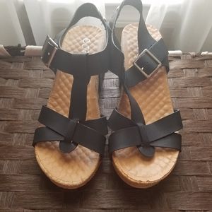 Black Cork Platform Sandal